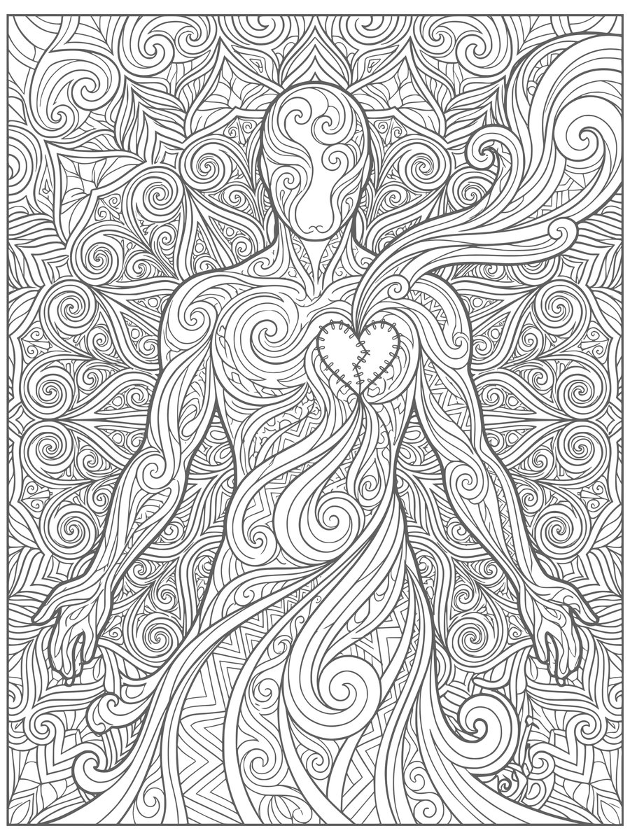 Mandala - original black and white line art