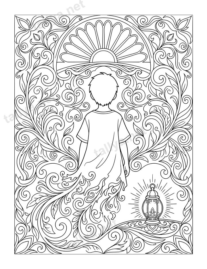 Die Verschwundene — Das Kind, das gelernt hat, nichts zu werden, um sicher zu bleiben · kostenlose Mandala-Ausmalseite aus Vierzig Gesichter des inneren Kindes