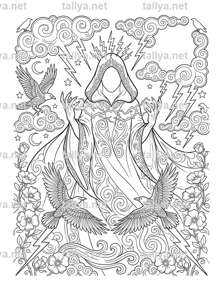 The Storm — Forty Shadows mandala coloring page