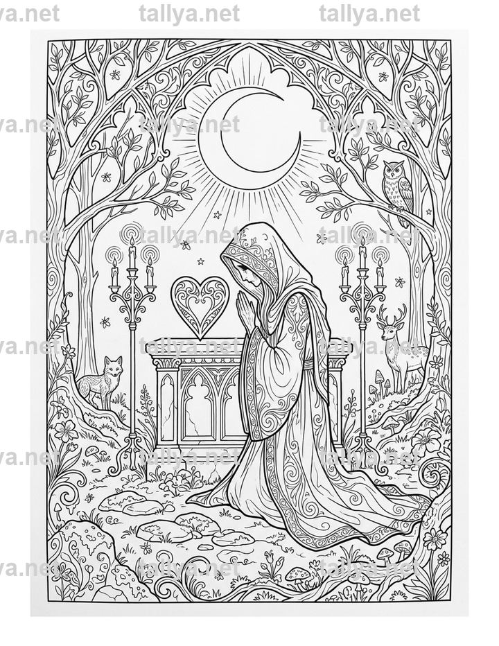 The Martyr — Forty Shadows mandala coloring page